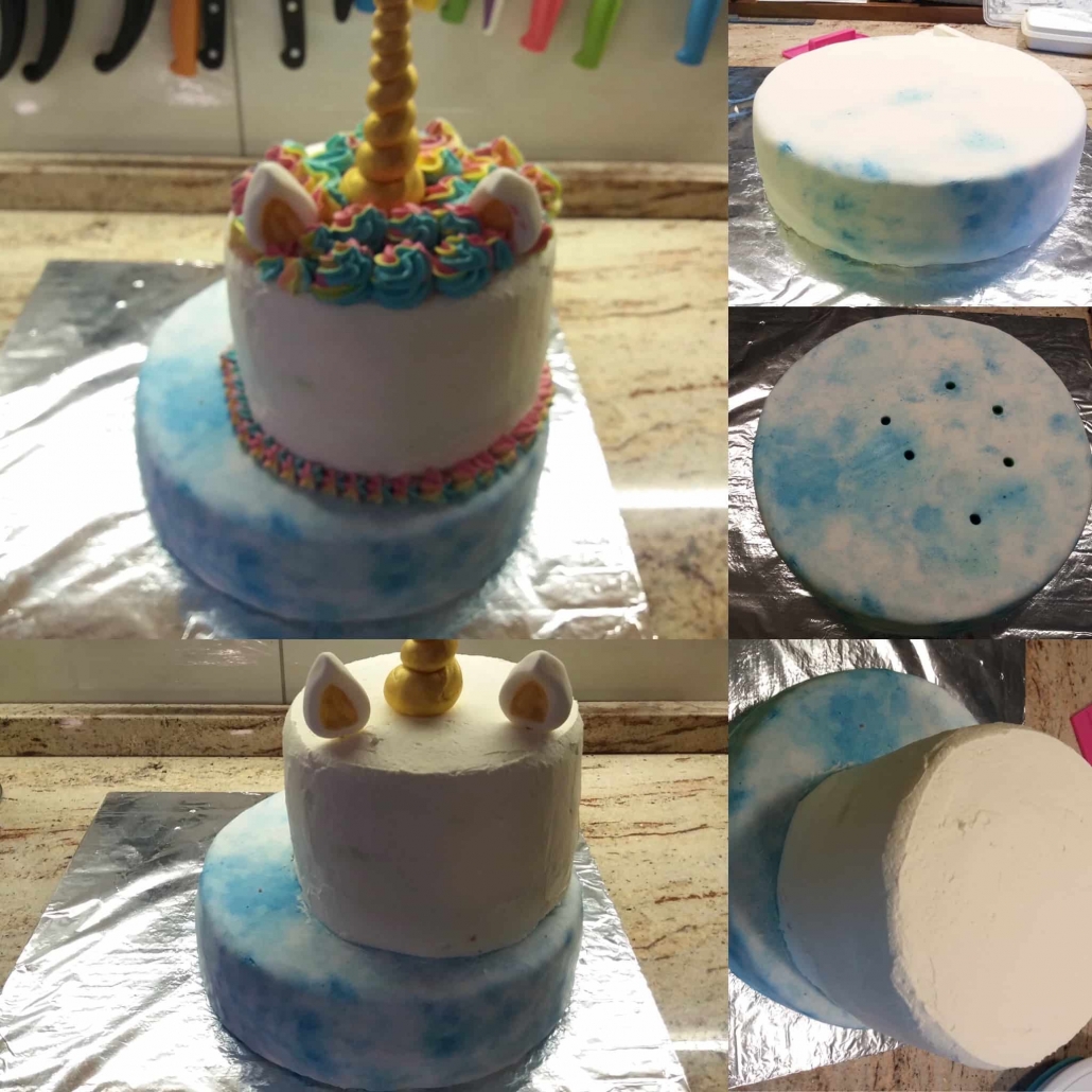 assemblare la unicorn cake