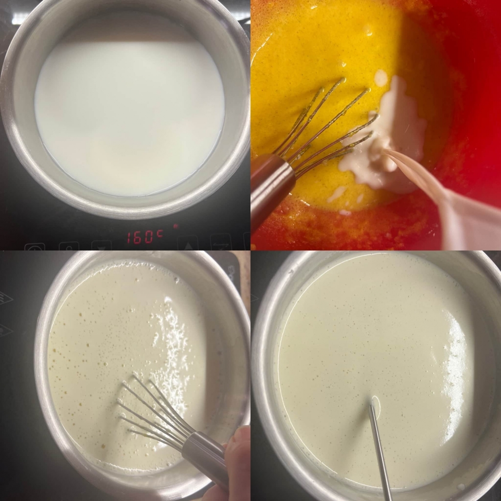 fasi per prearare la crema